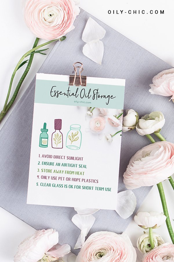oily chic printable essential oil storage guide printable